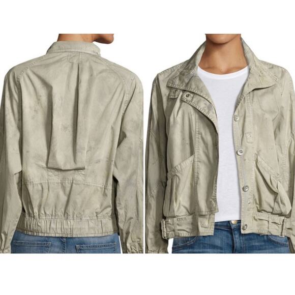 Free People Green Parachute Utility Jacket Size S Lightweight Slouchy Indie - Picture 3 of 16